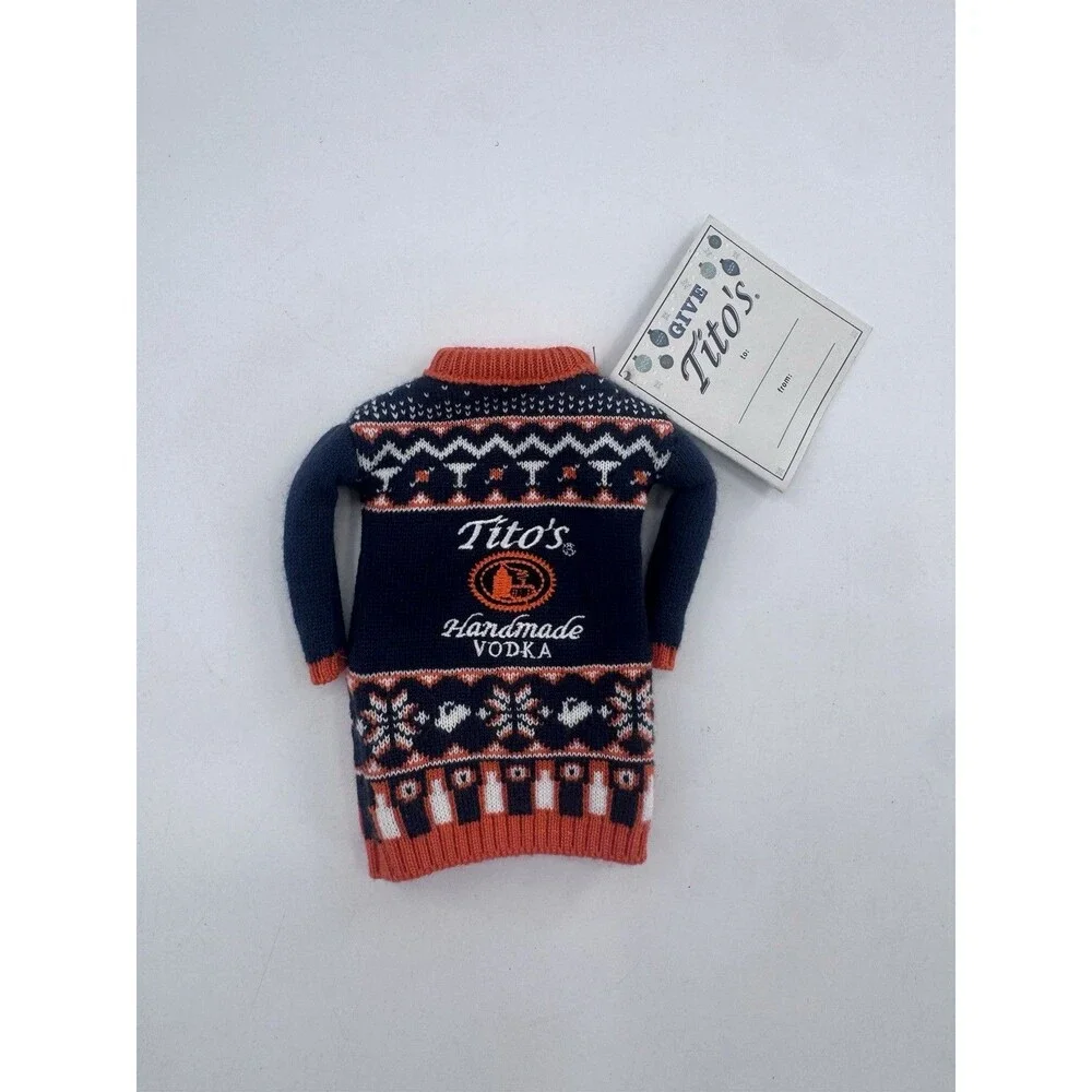 Titos Handmade Vodka Mini Ugly Christmas Sweater Bottle Cover Collectible Koozie
